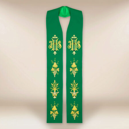 Stola sacerdotale ricamata con IHS