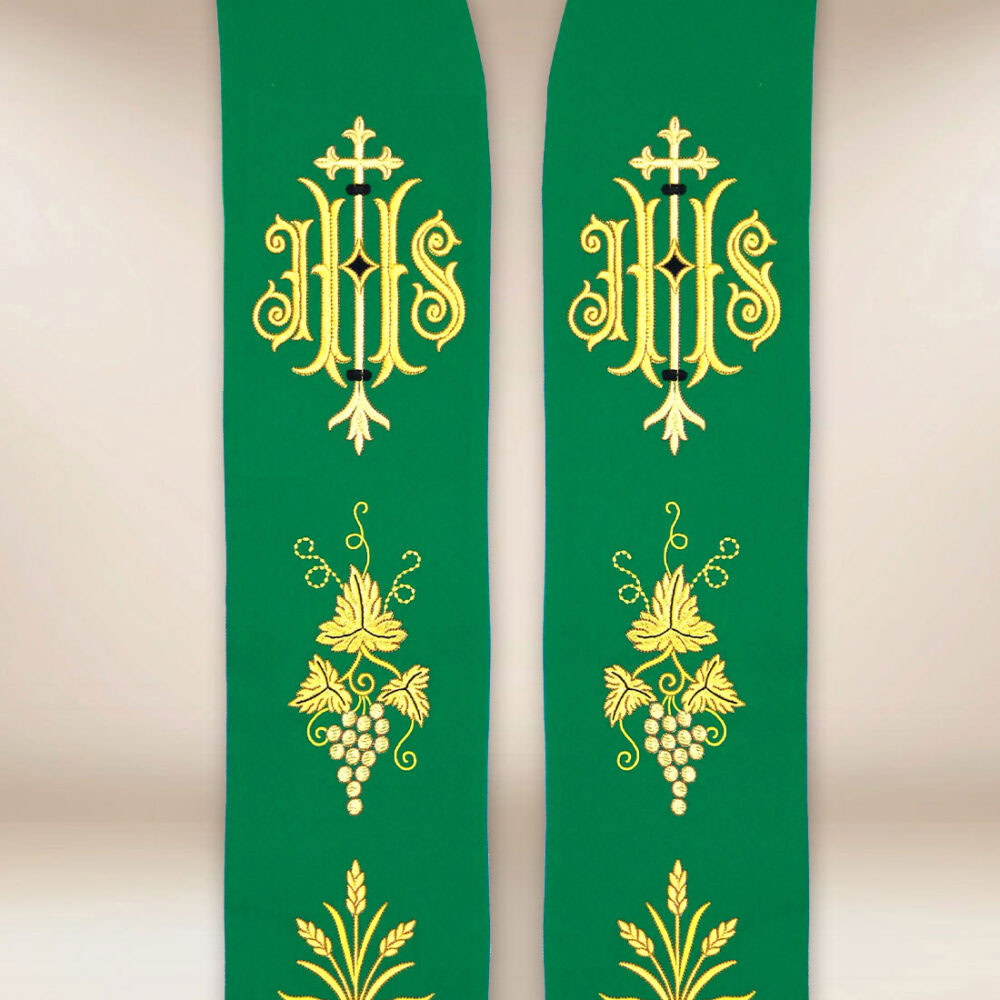 Stola sacerdotale ricamata con IHS