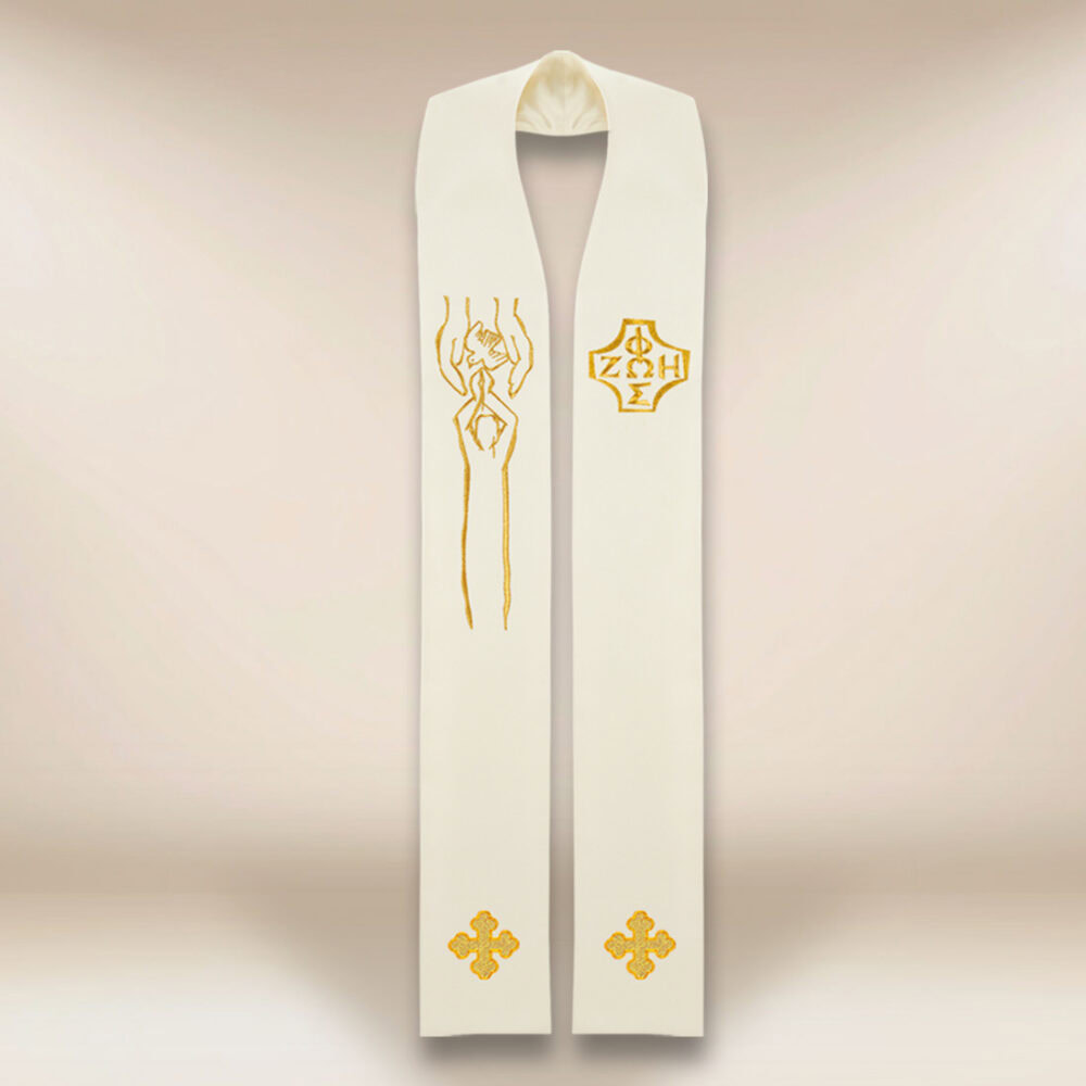 Stola sacerdotale ricamata con siMadonnaolo Oazowy Stola sacerdotale ricamata con siMadonnaolo Oazowy