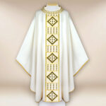 Casula sacerdotale ecru ricamata