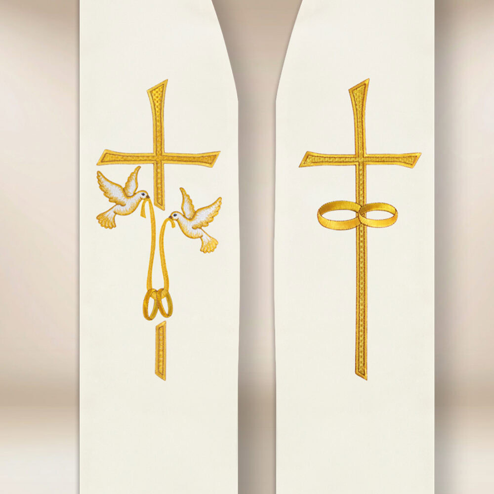 Stola sacerdotale ricamata nuziale