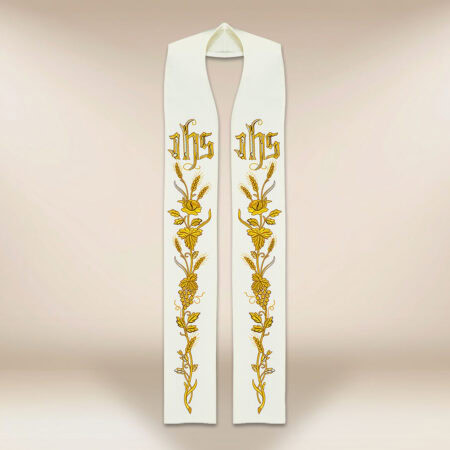 Stola sacerdotale ricamata con IHS