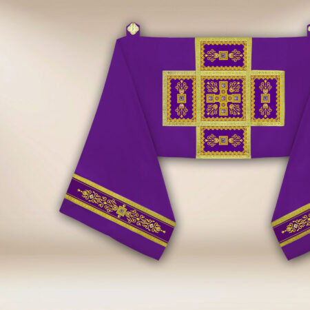 Velo omerale ricamato viola