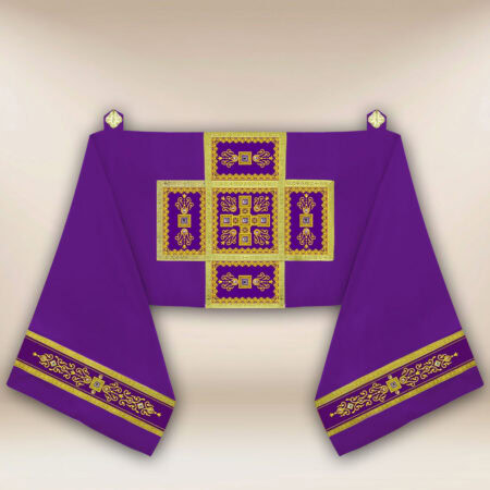 Velo omerale ricamato viola