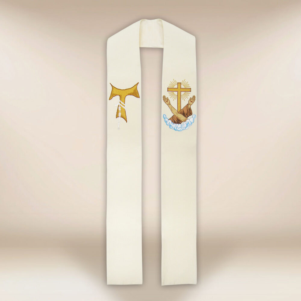 Stola sacerdotale ricamata liturgica Francescana