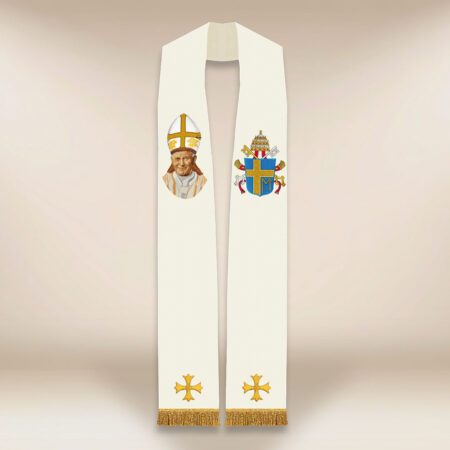 Stola sacerdotale ricamata Giovanni Paolo II