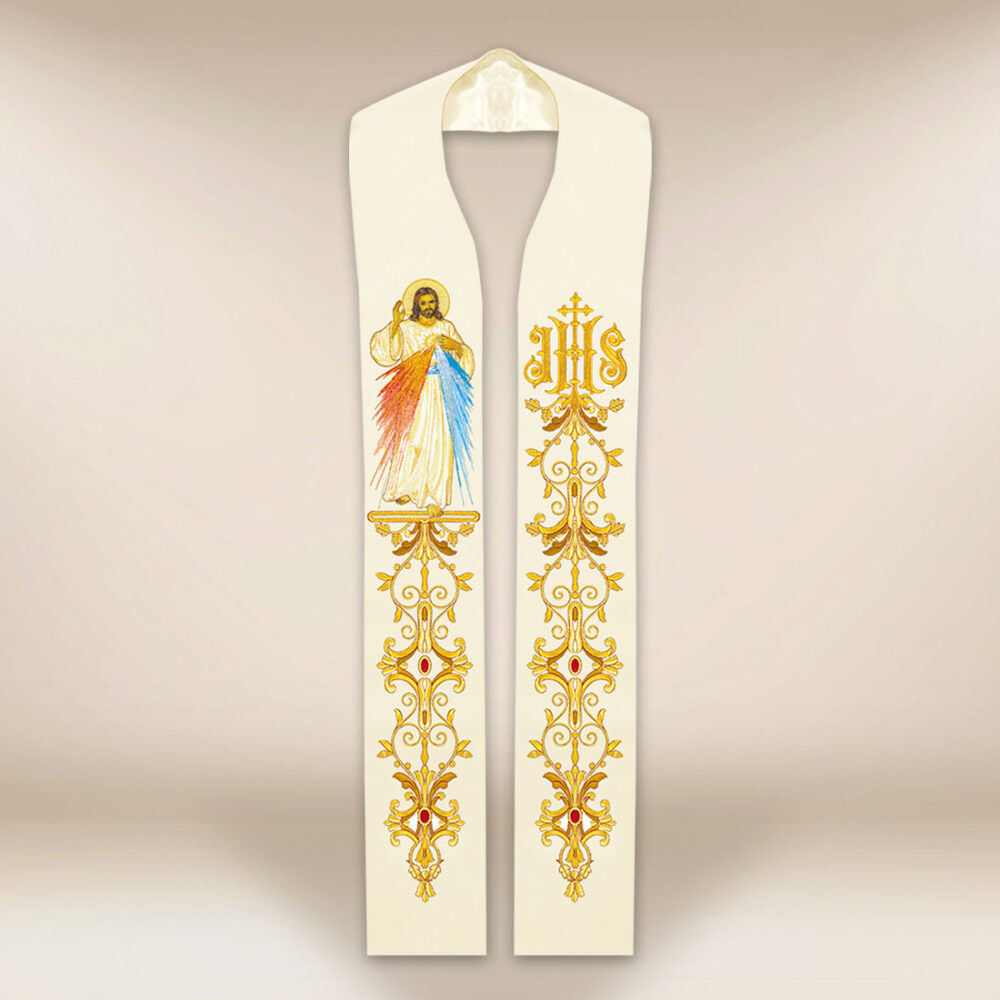 Stola sacerdotale con l'immagine di Gesù Misericordioso
