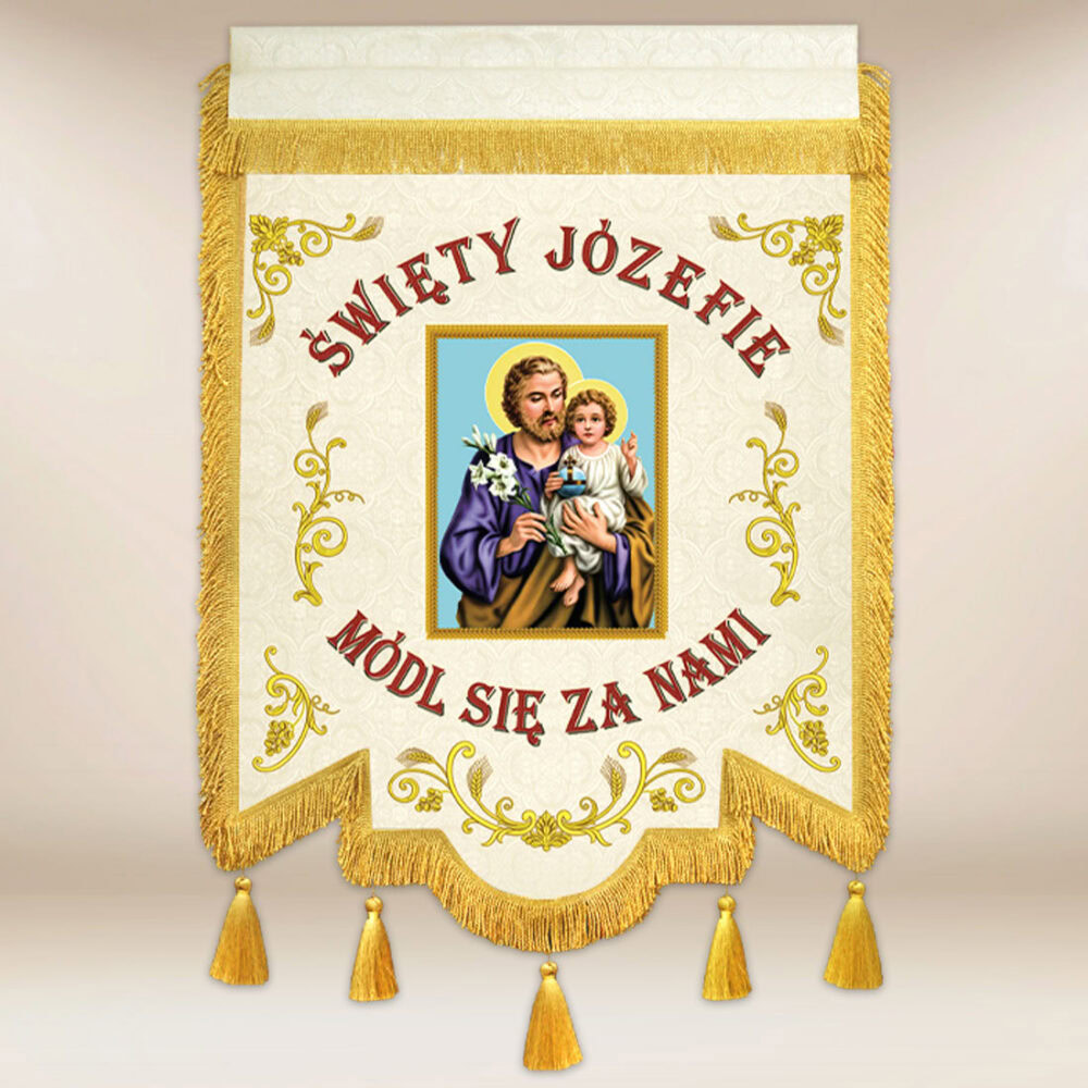 Chorągiew dwustronna kościelna – Św. Józef