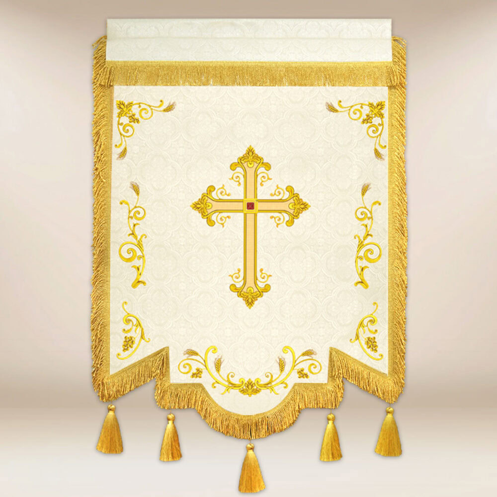 Chorągiew dwustronna haftowana z wizerunkiem – Św. Antoni