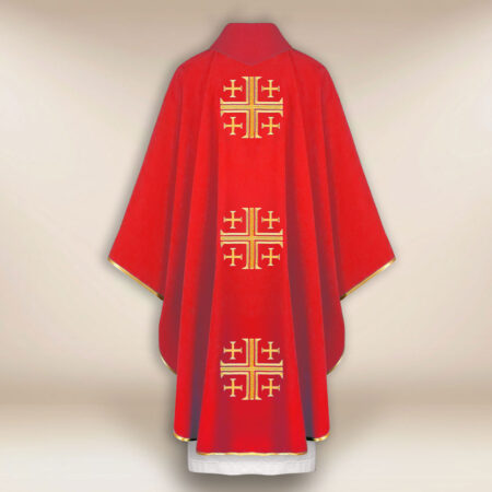 Casula sacerdotale ricamata Croci di Gerusalemme