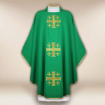 Casula sacerdotale ricamata Croci di Gerusalemme