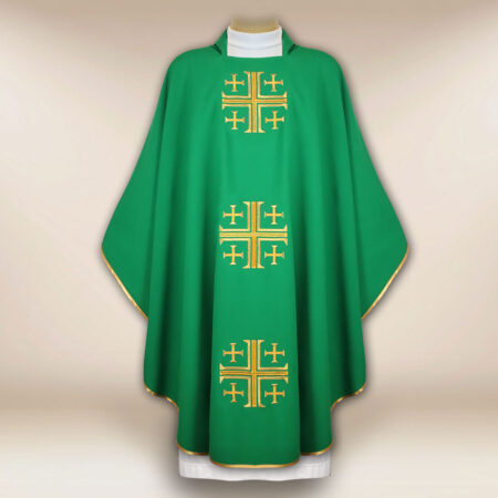 Casula sacerdotale ricamata Croci di Gerusalemme
