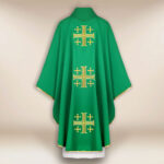 Casula sacerdotale ricamata Croci di Gerusalemme