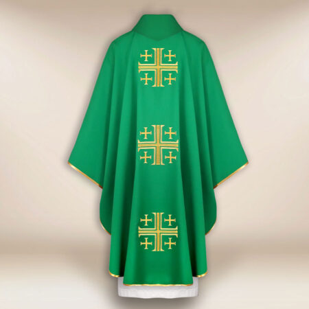Casula sacerdotale ricamata Croci di Gerusalemme
