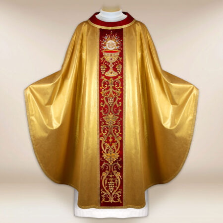 Casula sacerdotale in seta ricamata
