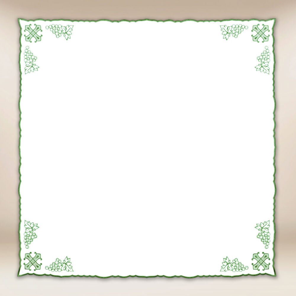 Tovaglietta ricamata verde 95x95