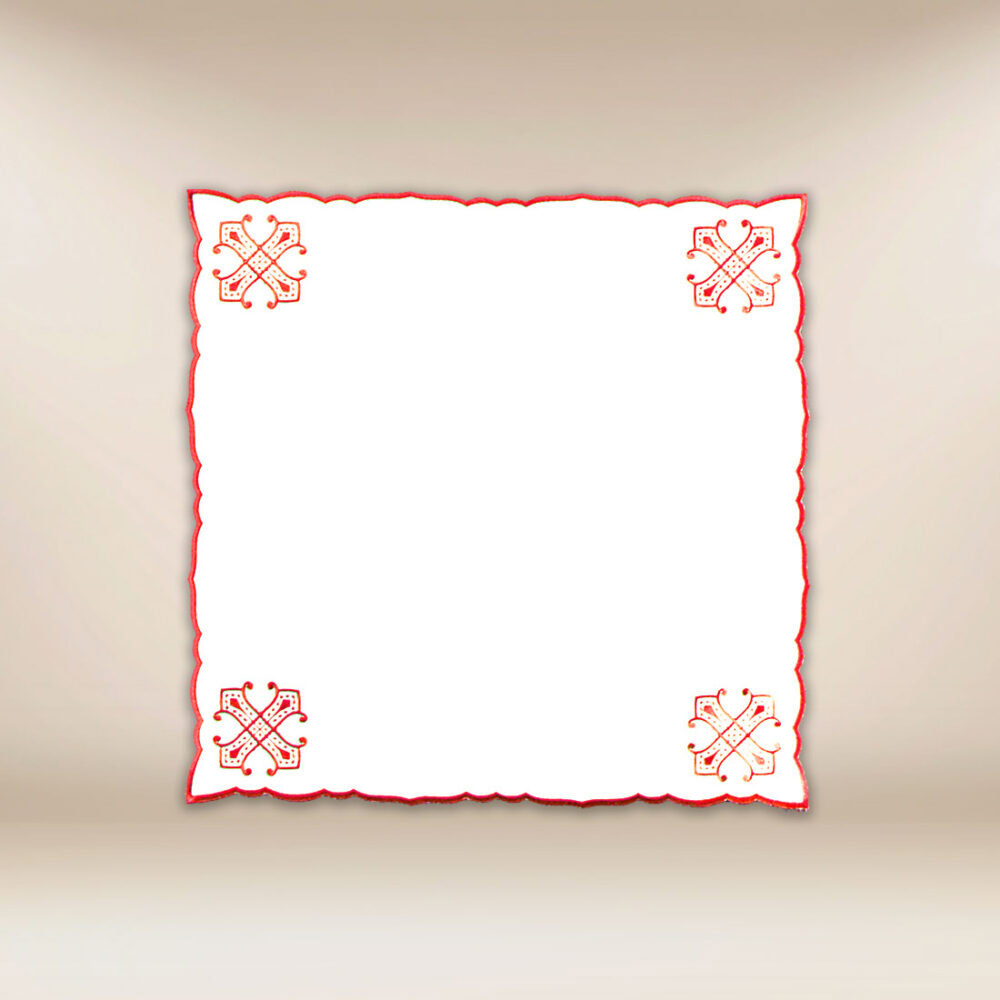 Tovaglietta ricamata rossa 45x45