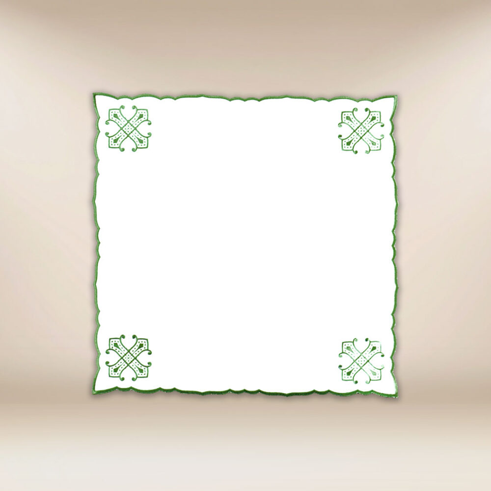 Tovaglietta ricamata verde 45×45 Tovaglietta ricamata verde 45×45