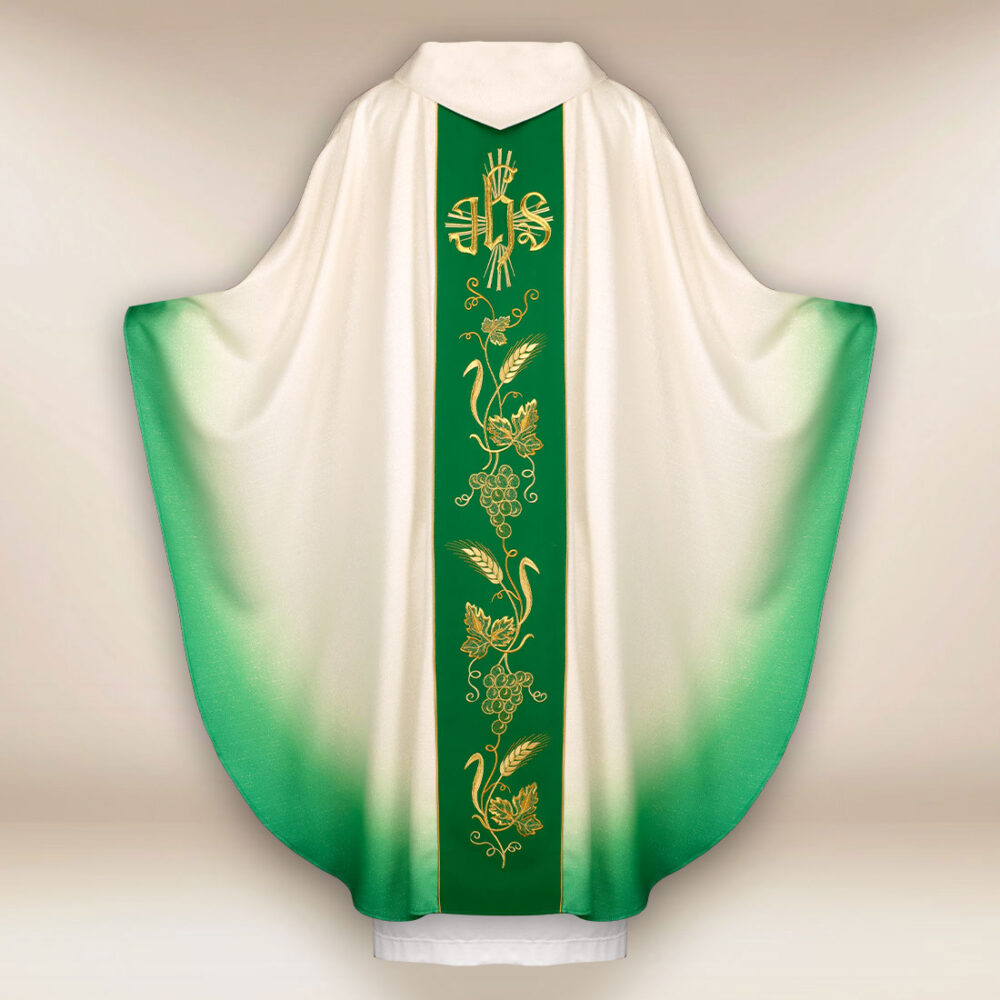 Casula con fascia verde IHS